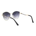 thumbnail image 4 of Womens Rhinestone Jewel Hinge Metal Rim Cat Eye Sunglasses Black Smoke, 4 of 4