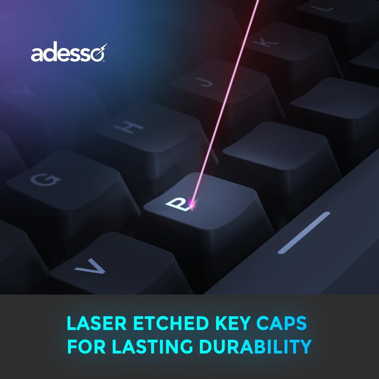 ADESSO EasyTouch 130 Full-Sized USB Wired Mechanical Keyboard with Brown Switches, Dedicated Copilot AI Hotkey, Gasket-Mounted for Quiet Typing, 2X Large Print Keycaps, and N-Key Rollover for Windows
