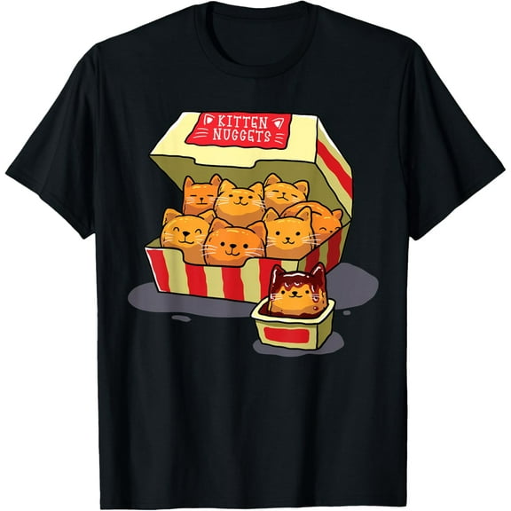 100% pure cotton for both men and womenInGENIUS Funny Cat Owner Shirts & Gifts Kitten Nuggets Food Pun Cat Lover Gift Chicken Nuggets Unisex-Adults T-Shirt Black Small