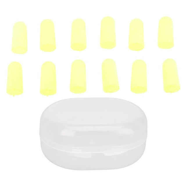 12pcs Foam Earplugs Yellow Soundproof Effective 36dB Noise Reduction Soft Foam Ear Plugs