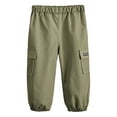 thumbnail image 2 of Tfken Pants For Boys Kids Outdoor Breathable Elastic Waist Cargo Solid Color Army Green Trousers Size 18-24 Months, 2 of 4