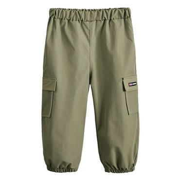 Kiijoy Boys' Loose Cargo Pants Children's Breathable Jogger Pants, Sizes 18-24M