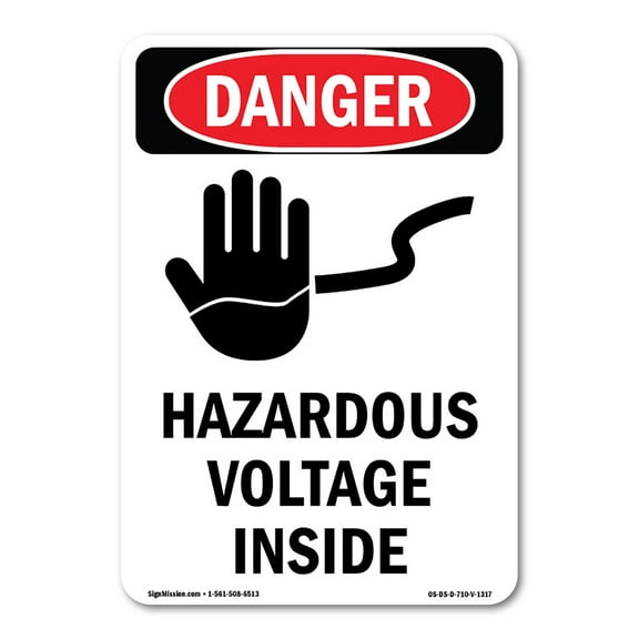 OSHA Danger Sign - Hazardous Voltage Inside | Decal | Protect Your Business, Construction Site, Warehouse & Shop Area | Made in The USA