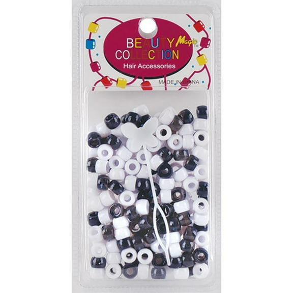 BEAUTY COLLECTION - Small Round Hair Bead Navy/White