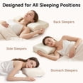 thumbnail image 2 of QUTOOL Memory Foam Cervical Neck Pillow, Dual Height Contour Support for Side, Back and Stomach Sleepers, Removable Cover, White, 2 of 9