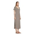thumbnail image 3 of Time and Tru Women's Knit Maxi Dress with Short Sleeves, Sizes XS-XXXL, 3 of 6