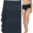 thumbnail image 5 of ToBeInStyle Women's 6 Pack High Waisted Seamless Basic Laser Cut Panties - Black - 4X-Large, 5 of 7