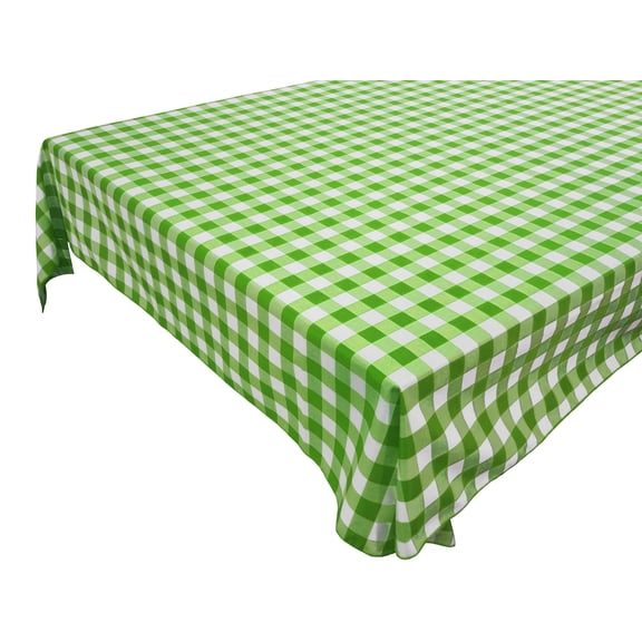 Cotton Gingham Checkered Tablecloth Lime Green