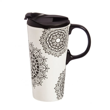 Cypress Home Mandala Mania Coloring Book Ceramic Travel Coffee Mug Cypress Home Mandala Mania Coloring Book Ceramic Travel Coffee Mug 17 Ounces