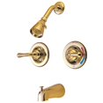 thumbnail image 5 of Kingston Brass Magellan Two-Handle Pressure Balanced Tub and Shower Faucet Brushed Nickel Brushed, 5 of 5