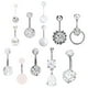 thumbnail image 4 of Conjunto de 12 anillos de acero inoxidable 316L para el cuerpo, joyería elegante para mujeres y niñas, 4 of 7