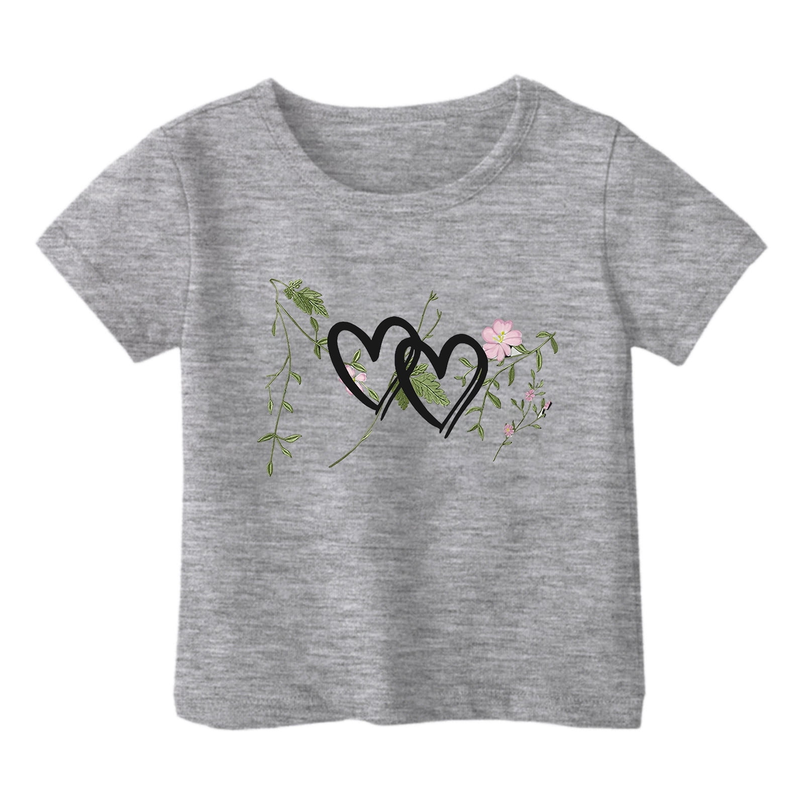 SXcggal One T-Shirt Mode Décontracté Imprimé Col Rond Manches Courtes Ample Mignon Confortable Beaux Hauts pour Filles