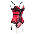 thumbnail image 2 of Penkiiy Sex Bodysuits Corset for Women Ladies Court Corset Sexy Tummy One-piece Corset Sexy Lingerie Plus Size Red Bodysuits Corset, 2 of 9