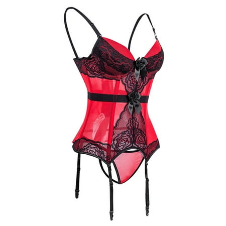 

SBYOJLPB Women s waist Ladies Court Corset Sexy Tummy One-piece Corset Sexy Lingerie Plus Size Red 10(XL)