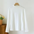 thumbnail image 2 of FRSASU Women's Long Sleeve Pullover Winter Warm Crewneck Shirts Fleece Pajamas Tops Soft Fuzzy Loungewear White, 2 of 3