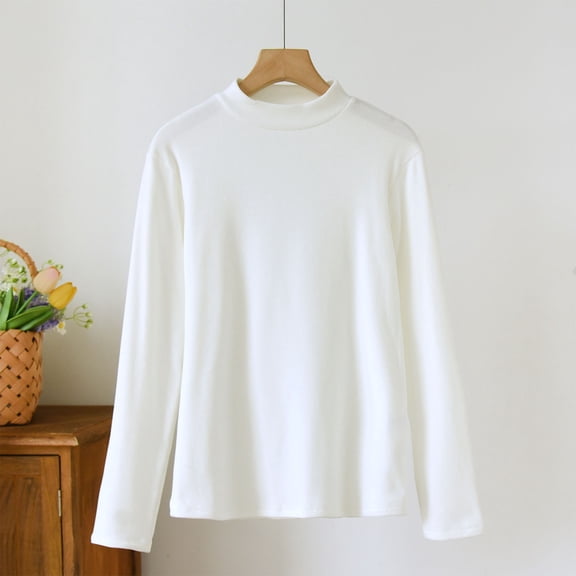 Roncen Womens Long Sleeve Mock Turtleneck Stretch Fitted Thermal Underlayer Shirts