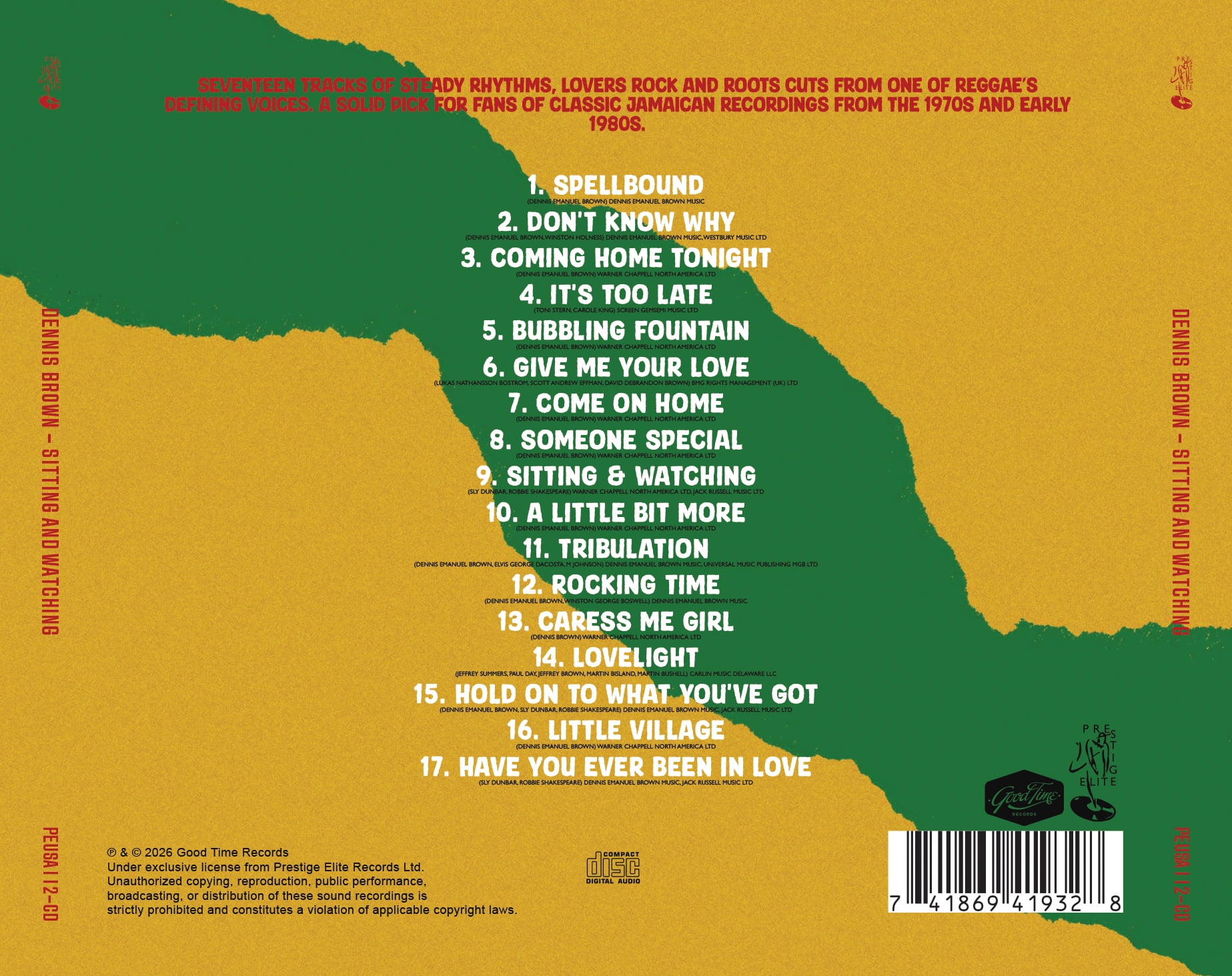 Dennis Brown - Sitting and Watching - Music & Performance - CD