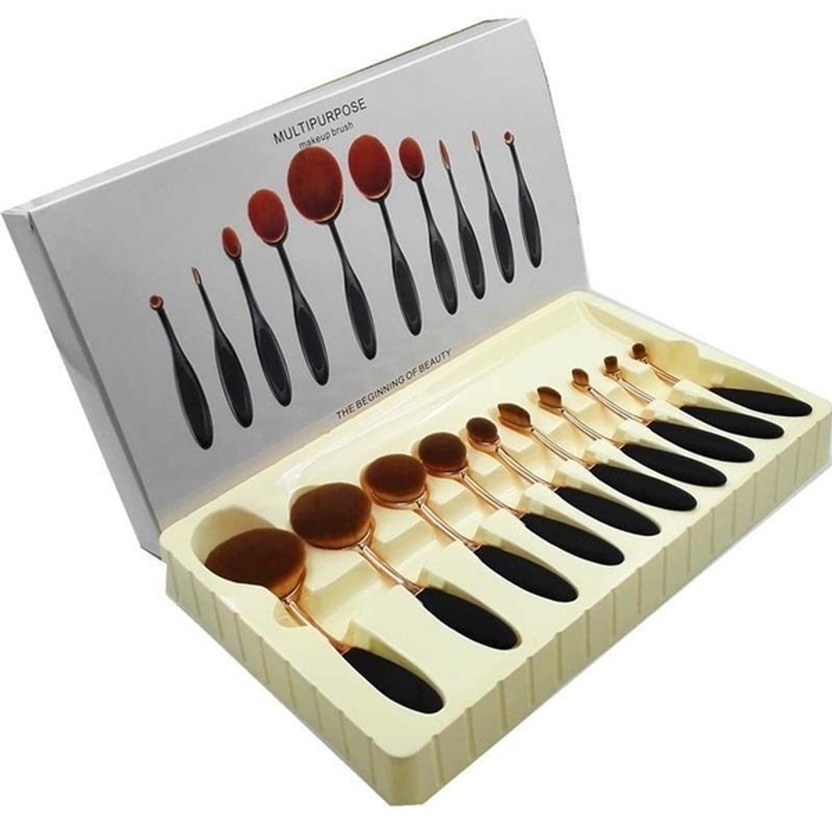 FOCUSNORM 10pcs/set Beauty Toothbrush Makeup Brushes Set ...