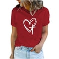 thumbnail image 1 of Camisetas de Manga Corta para las Mujeres Casual Día de Pascua Impresión Cuello de Tripulación Suelta Camiseta, Poliéster Spandex, 1 of 7