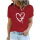 thumbnail image 1 of Camisetas de Manga Corta para las Mujeres Casual Día de Pascua Impresión Cuello de Tripulación Suelta Camiseta, Poliéster Spandex, 1 of 7