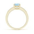 thumbnail image 2 of ANGARA Natural Oval Solitaire 1 ct Aquamarine Ring with Diamond Accents in 14K Yellow Gold for Women (Size-8x6mm) | March Birthstone, Anniversary, Jewelry Gift for Women | Natural Aquamarine Ring, 2 of 8