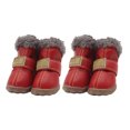 thumbnail image 2 of Methold 4pcs zapatos para mascotas botas de nieve impermeables cuero de la PU calzado de invierno para mascotas Ropa para mascotas rojo tipo 5 Methold PT000057-15B, 2 of 6