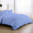 thumbnail image 2 of 3 Piece Pinch Pleated Duvet Cover set 100% Egyptian Cotton with Hidden Zipper Closure,400 Thread Count - Light Blue Solid, Queen Size ( 90" X 90" Inch )., 2 of 7