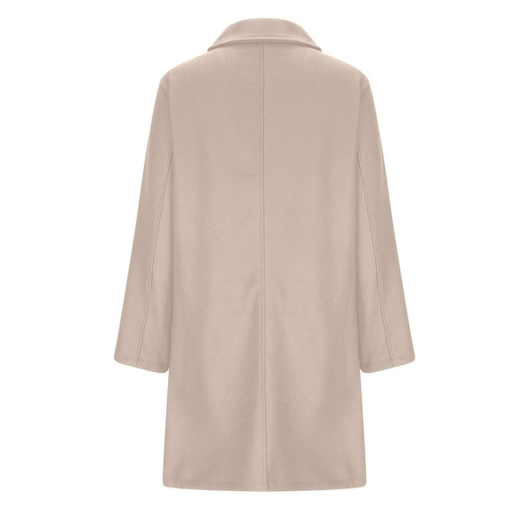 ShomPort Womens Long Sleeve Classic Coat Lapel Collar Casual Winter Open Front  Long Jacket Overcoat 