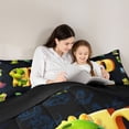 thumbnail image 4 of Erosebridal Kids Dinosaur Full Size Comforter Sets for Boys Girls, Dino Letter P Bedding Sets, Black Reversible 3pcs, 1 Comforter and 2 Pillowcases, 4 of 6