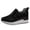 Black, variant on NOKIO Women Sneakers Low Top Slip On Fashion Shoes High Heel Wedge Sneakers for Women Ladies Fashion Color Blocking Leather Covered Foot Round Toe Thick Sole Casual Shoes
