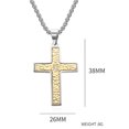 thumbnail image 6 of Wollet Hammer Stainless Steel Cross Pendant(1.49*1'') Necklace 23 '' for Men Women Couple, Original Vintage Bark Grain, 6 of 7