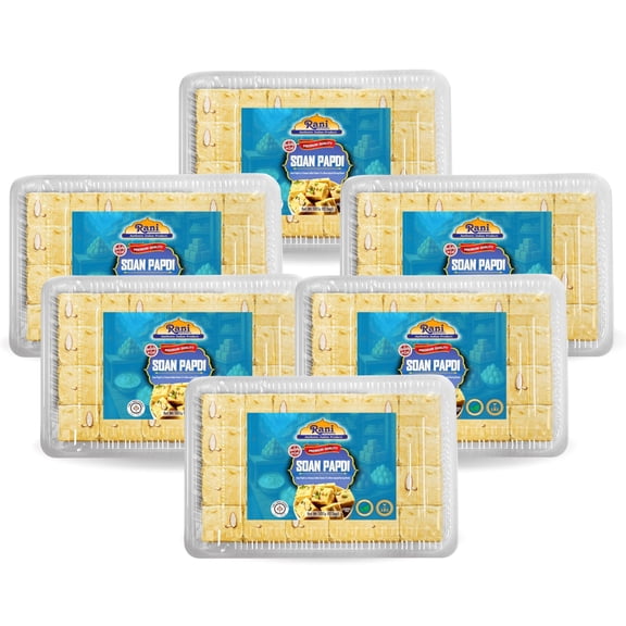 Rani Soan Papdi 17.5oz (500g) Pack of 6, Traditional Indian Sweets, Ready to eat ~ All Natural | Non-GMO | Kosher | Indian Origin