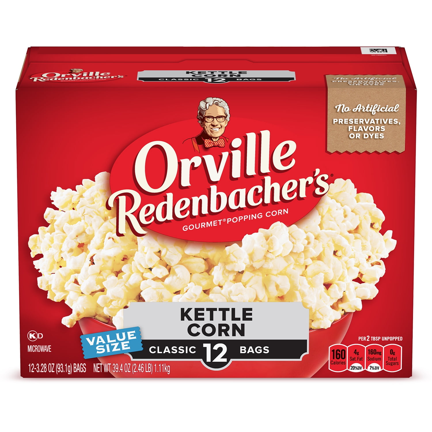 Orville Redenbacher's Kettle Corn Microwave Popcorn, 3.28 Oz, 12 Ct