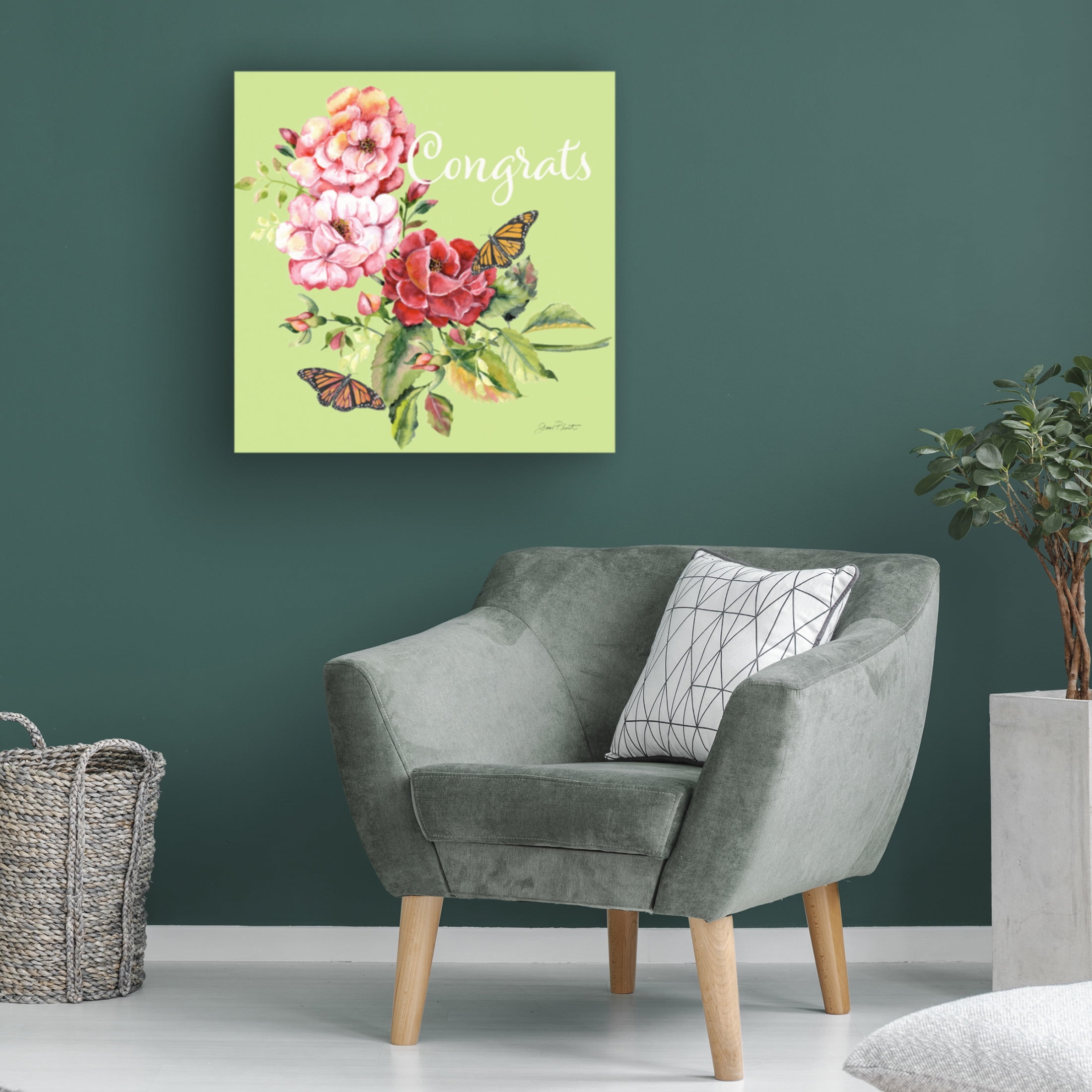 Canvas Wall Art - Jean Plout 'Congrats' Wall Art for Living Room, Bedroom, or Office Décor by Trademark Fine Art - 24 x 24 Inches