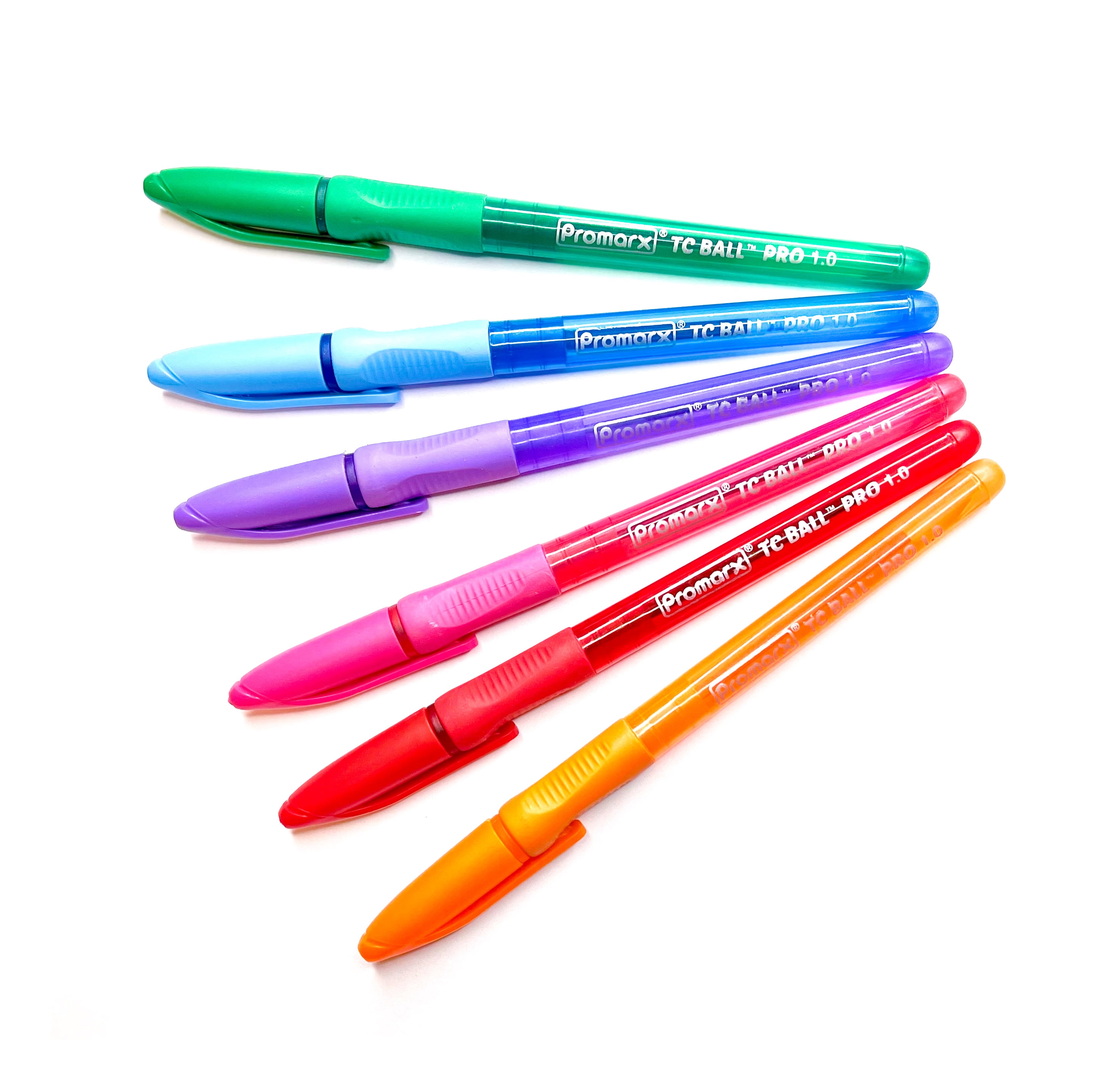 Promarx Bp67-Ff1P06-48 Tc Ball Pro Grip Fashion Stick Pens 1.0 Mm Assorted Col 