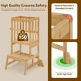 thumbnail image 5 of Toddler Standing Tower - Adjustable Height Toddler Kitchen Stool Helper - Kids Kitchen Step Stool for Learning with Removable Safety Railing Natural, 5 of 16