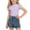 Purple, variant on Qingpeng Girls Summer Ruffled Cap Sleeve Crew Neck Top Embroidered Denim Shorts Casual Matching Outfit Set for Kids