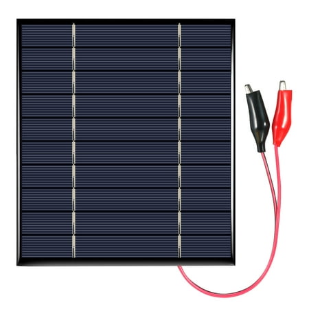 2.5W 5V Polycrystalline Silicon Solar Panel with Alligator Clips Solar Cell for DIY Power