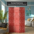 thumbnail image 2 of Oriental Furniture 6 ft. Tall Double Sided Red Snake Print Canvas Room Divider, 2 of 8