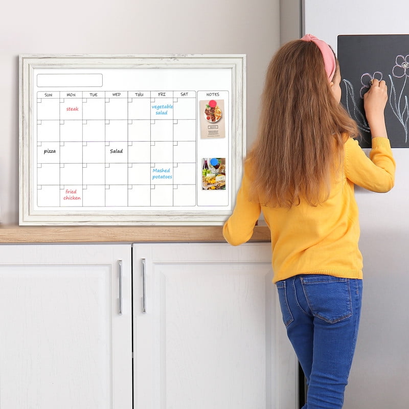 DOLLAR BOSS Dry Erase Whiteboard Calendar Magnetic White Board, 18"x24" Magnetic Whiteboard for Wall Schedule Planner Board Wall-Mounted Calendar for Home Office Classroom with Markers & Magnets