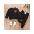 thumbnail image 2 of Gureui 2Pcs Kids Baby Boys Clothes Set, Round Neck Long Sleeve Embroidered Bear Patch Tops Elastic Waist Long Pants Outfit Set, 2 of 9