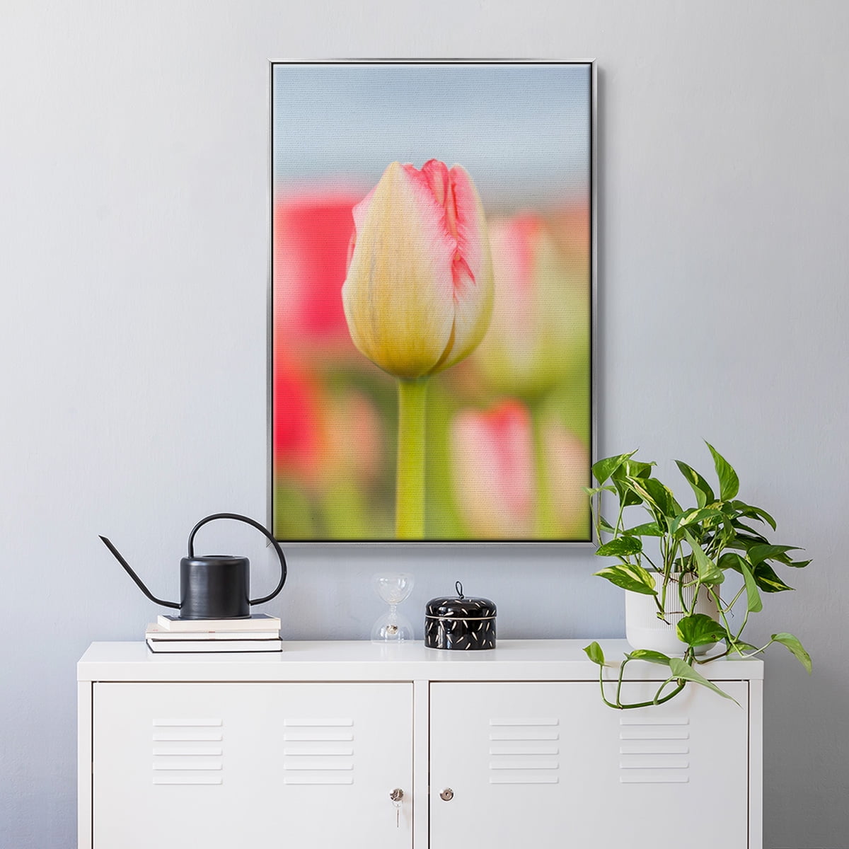 Twotone Tulip Framed Premium Gallery Wrapped Canvas - Ready to Hang