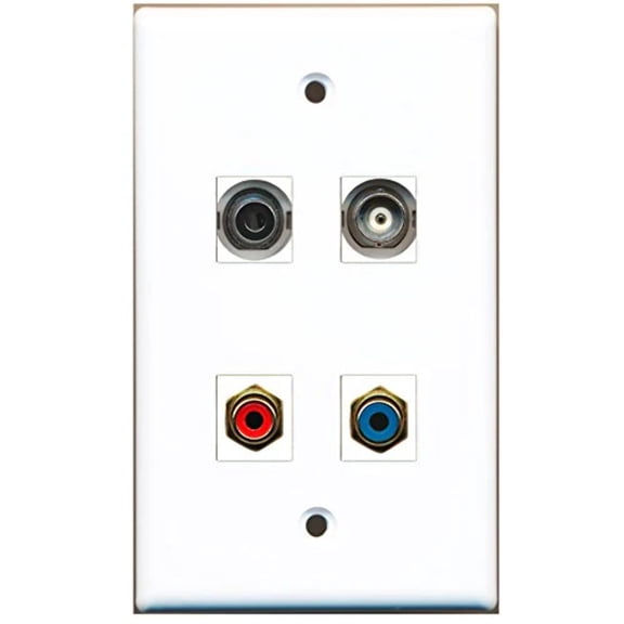 RiteAV - 1 Port RCA Red 1 Port RCA Blue 1 Port 3.5mm 1 Port BNC Wall Plate