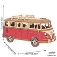 thumbnail image 3 of Blue And Red Wooden Puzzle Camping Car, Wooden Car Model, Assembled 3d Three-, 3 of 5