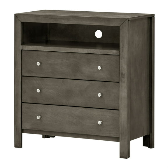 Burlington Gray 3 Drawer Chest of Drawers (34 in L. X 17 in W. X 36 in H.)