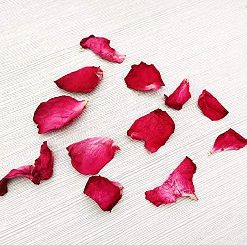 100 Grams Natural Red Rose Dried Petals Organic Real Flower Rose Petals for Wedding Party Decoration Bath Aromatherapy and DIY Art Craft