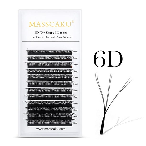 MASSCAKU WW forma mano ondulada 3D 4D 5D 6D volumen prefabricado ventiladores pestañas cómodas mate individuales extensiones de pestañas suministros Dengxun unisex
