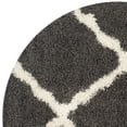 thumbnail image 6 of SAFAVIEH Daley Geometric Plush Shag Area Rug, Dark Grey/Ivory, 6' x 6' Round, 6 of 9