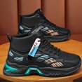 thumbnail image 5 of NOKIO Men's High-top Sneakers Trendy Versatile Thick-Soled Casual Dad Shoes with 𝖫a𝖼e Up, Breathable Knit Mesh Summer Sport Shoes for Back to College, 5 of 6