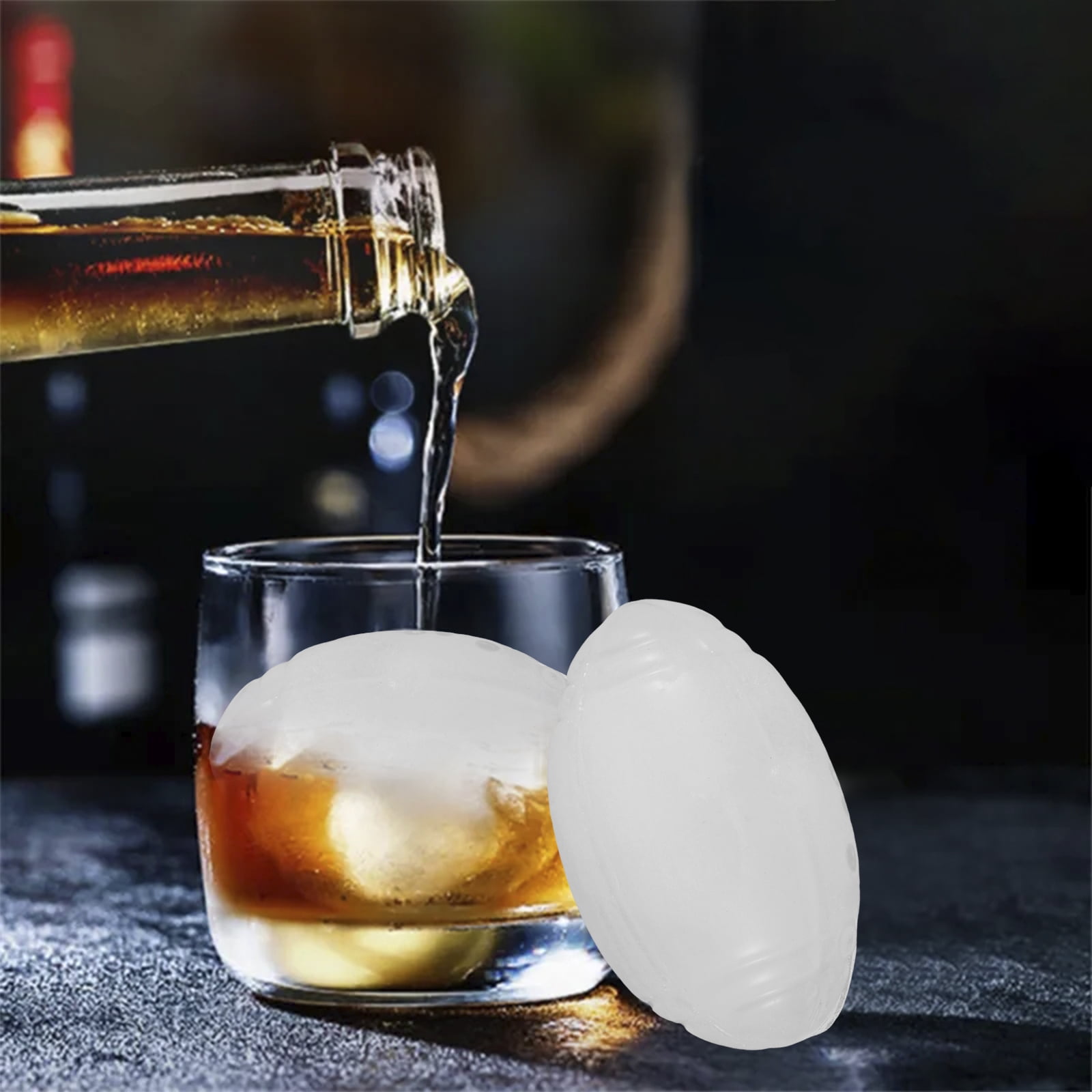 glacio Ice Ball Maker Mold - Durable & Flexible, No Plastic, Large Spheres  for Chill-to-Perfection Drinks, Easy Release Ball Ice Cube Mold, Reusable